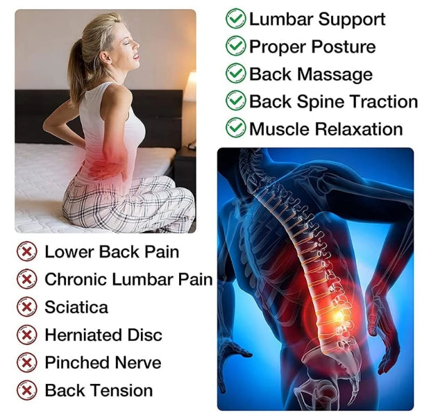 4 Levels Back Acupoint Massager Spine Stretcher Magnetic Therapy Waist Neck Fitness Lumbar Cervical Support Back Pain Relief.