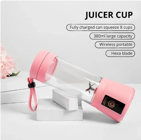 Portable Fruit Juice Blenders Summer Personal Electric Mini Bottle Home USB 6 Blades Juicer Cup Machine For Kitchen.