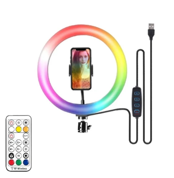 RGB Ring Light Lamp Ring Round With Remote Control For Smartphone Mobile Led Video Light Ring Make YouTube Photographic Lighting.